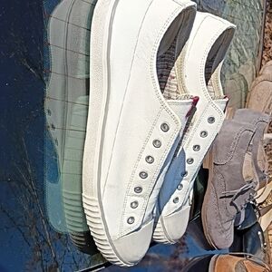 John Varvatos White Slip-On Sneakers